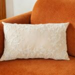 Qianly Throw Pillow Luxury Versatile Embroidery Lace Floral Sofa Cushion for Cou... - Image 6