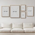 Large Framed Abstract Modern Wall Art Set of 5, Minimalist Gallery Canvas Prints... - Image 3