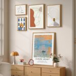 Large Framed Abstract Modern Wall Art Set of 5, Minimalist Gallery Canvas Prints... - Image 4