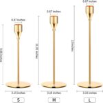 Oatnauxil Metal Gold Taper Candle Holder for Wedding, Dinning, Party, Fits 3/4 i... - Image 5