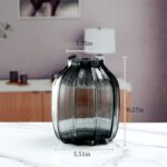 Black Grey Glass Vase for Flowers,Dark Grey Bud Tall Glass Vases,H-8.0" Simple S... - Image 4