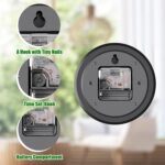QPEUIM Wall Clock 12 Inch Wall Clocks Non-Ticking Battery Operated with Stereosc... - Image 3