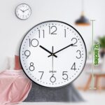 QPEUIM Wall Clock 12 Inch Wall Clocks Non-Ticking Battery Operated with Stereosc... - Image 4