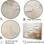 Oversized Abstract Canvas Gold Framed Wall Decor - Large Beige Elegant Wall Art ... - Image 4