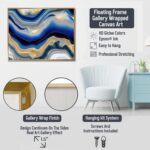 Oversized Abstract Canvas Gold Framed Wall Decor - Large Beige Elegant Wall Art ... - Image 6