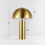 SAFAVIEH Lighting Collection – Iria Gold Dome Mushroom Table Lamp, Modern Metal ... - Image 5