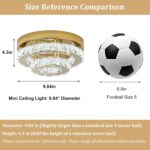 Gold Crystal Chandelier Flush Mount Ceiling Light, 9.8" Surface Mount LED Fixtur... - Image 5