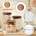 Gerrii 5 Pcs Vintage Glass Food Storage Containers 17/24/34 oz Glass Jar with Li... - Image 4