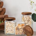 Gerrii 5 Pcs Vintage Glass Food Storage Containers 17/24/34 oz Glass Jar with Li... - Image 6
