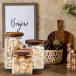 Gerrii 5 Pcs Vintage Glass Food Storage Containers 17/24/34 oz Glass Jar with Li... - Image 7