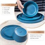 Plates and Bowls Sets for 4 - CJDC-QUELO 16 Piece Stoneware Dinnerware Sets with... - Image 5