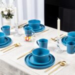Plates and Bowls Sets for 4 - CJDC-QUELO 16 Piece Stoneware Dinnerware Sets with... - Image 6