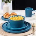 Plates and Bowls Sets for 4 - CJDC-QUELO 16 Piece Stoneware Dinnerware Sets with... - Image 8