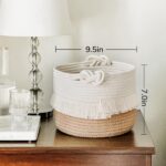 CherryNow Small Woven Storage Baskets Cotton and Jute Rope Decorative Hamper for... - Image 5