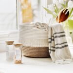 CherryNow Small Woven Storage Baskets Cotton and Jute Rope Decorative Hamper for... - Image 6