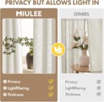 MIULEE Thick Linen Curtains 108 Inches Long Neutral Ivory Semi Sheer for Farmhou... - Image 4