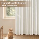 MIULEE Thick Linen Curtains 108 Inches Long Neutral Ivory Semi Sheer for Farmhou... - Image 5