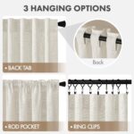 MIULEE Thick Linen Curtains 108 Inches Long Neutral Ivory Semi Sheer for Farmhou... - Image 7