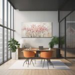 YJYart White Floral Oil Painting Canvas Art Wall Decor Modern Botanical Picture ... - Image 5