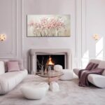 YJYart White Floral Oil Painting Canvas Art Wall Decor Modern Botanical Picture ... - Image 6