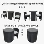 TWT Patio Furniture Set Aluminum 3 Pieces All-Weather Rattan Outdoor Chairs with... - Image 4
