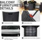 TWT Patio Furniture Set Aluminum 3 Pieces All-Weather Rattan Outdoor Chairs with... - Image 8