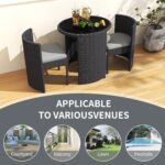 TWT Patio Furniture Set Aluminum 3 Pieces All-Weather Rattan Outdoor Chairs with... - Image 10