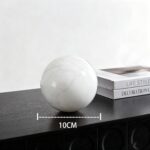 White Natural Marble Decorative Sphere Set, Heavy Solid Stone Balls for Home Dec... - Image 3