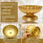 2 Pcs Gold Compote Bowl Vases for Centerpieces, 7" Wide Distressed Metal Pedesta... - Image 3