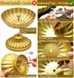 2 Pcs Gold Compote Bowl Vases for Centerpieces, 7" Wide Distressed Metal Pedesta... - Image 4