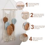 Macrame Leaves Tapestry Wall Decor- Bohemian Woven Tapestries Fall Leaves Wall A... - Image 4