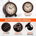 RODH Battery Alarm Clock,Night Light,Vintage Hangable Super Silent Non Ticking A... - Image 3