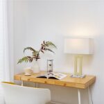 Globe Electric 12274 D'Alessio 20" Table Lamp, Gold, White Linen Shade, Faux Mar... - Image 3