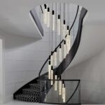 20-Light Modern Crystal Chandelier for High Ceilings, Black High-Ceiling Foyer L... - Image 8