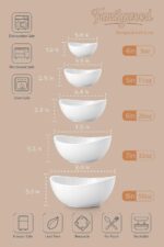 Porcelain Serving Bowls set for Entertaining, 3-11-20-32-50 Ounce, Scratch Resis... - Image 3