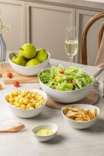 Porcelain Serving Bowls set for Entertaining, 3-11-20-32-50 Ounce, Scratch Resis... - Image 8