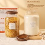 2 Pack Large Glass Flour and Sugar Storage Containers with Airtight Acacia Wood ... - Image 3