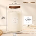2 Pack Large Glass Flour and Sugar Storage Containers with Airtight Acacia Wood ... - Image 4