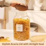 2 Pack Large Glass Flour and Sugar Storage Containers with Airtight Acacia Wood ... - Image 6