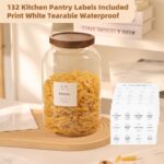 2 Pack Large Glass Flour and Sugar Storage Containers with Airtight Acacia Wood ... - Image 7