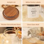 2 Pack Large Glass Flour and Sugar Storage Containers with Airtight Acacia Wood ... - Image 8