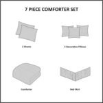Madison Park Cozy Comforter Set Casual Blocks Design All Season, Matching Bed Sk... - Image 6