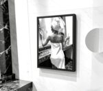 Framed Black and White Bathroom Canvas Wall Art, Bath Towel Woman with Wine Pain... - Image 4