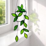 Plant Stained Glass,Stained Glass Window Hanging,Real Handmade Suncatcher,Artifi... - Image 3