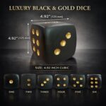 Black Dice Sculpture Decor, Modern Decorative Dice Figurine with Gold Dots, 4.9 ... - Image 4