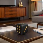 Black Dice Sculpture Decor, Modern Decorative Dice Figurine with Gold Dots, 4.9 ... - Image 8