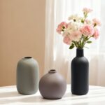 Small Ceramic Vase, Valentine's Day Vase, Modern Farmhouse Rustic Neutral Flower... - Image 3