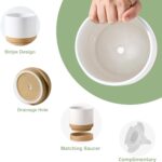 HASENSE Ceramic Plant Pot with Saucer, 6 Inch Planter for Indoor Plants with Dra... - Image 6