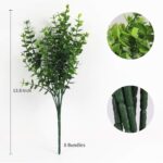 RECUTMS 8 Bundles Artificial Eucalyptus Artificial Grasses Fake Greenery Boxwood... - Image 3