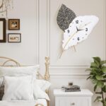 18x27 inch Large Modern Feather Leaf Shape Wall Clock for Living Room Decor, Whi... - Image 4